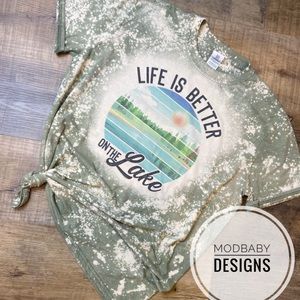 Life is better on the Lake bleached out t-shirt